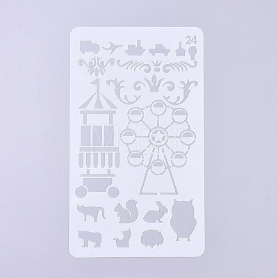 Plastic Reusable Drawing Painting Stencils Templates DIY-G027-G24-1