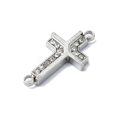 304 Stainless Steel Crystal Rhinestone Connector Charms STAS-Z065-02P-03-1