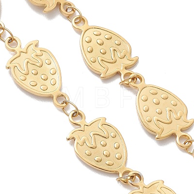 304 Stainless Steel Strawberry Link Chain Bracelet Making AJEW-JB01484-1