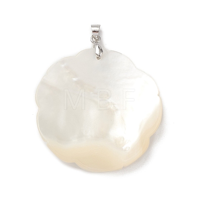 Natural White Shell Pendants BSHE-E029-03P-02-1
