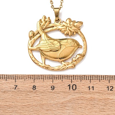 304 Stainless Steel Pendant Cable Chain Necklaces for Men Women NJEW-K308-03E-G-1
