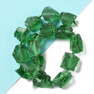 Raw Rough Natural Green Onyx Agate Beads Strands G-J388-A03-01-1