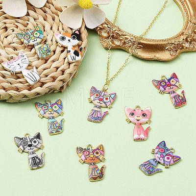 10Pcs 10 Style Alloy Enamel Pendants ENAM-YW0003-66-1