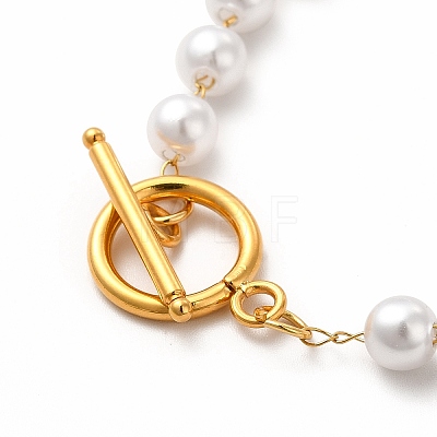 Plastic Imitation Pearl Beaded Necklaces NJEW-P275-02G-1