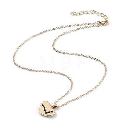 Golden Plated Heart with Constellation/Zodiac Sign Alloy Enamel Pendant Necklaces NJEW-H214-A09-G-1