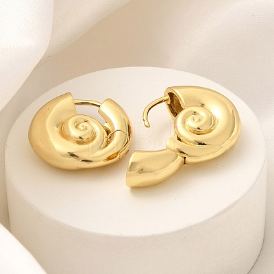 Rack Plating Spiral Shell Brass Hoop Earrings EJEW-H143-22G-1