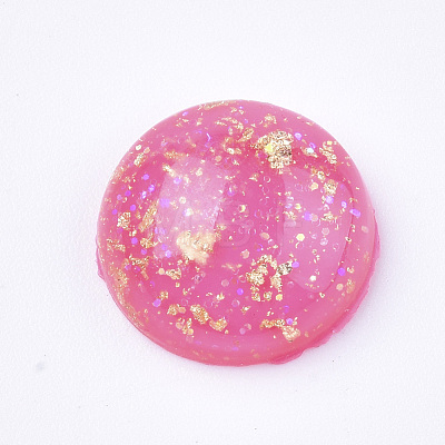 Glitter Translucent Resin Cabochons RESI-S364-43A-M-1