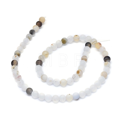 Natural Dendritic Agate Beads Strands G-D0005-21-6mm-1