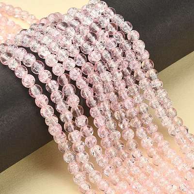 Spray Painted Crackle Glass Beads Strands CCG-Q002-6mm-01-1