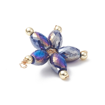 Glass & Imitation Pearl & Synthetic Hematite Beads Pendants PALLOY-JF02060-1