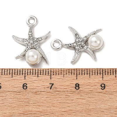 Alloy & ABS Imitation Pearl & Rhinestone Pendants FIND-K030-18E-P-1