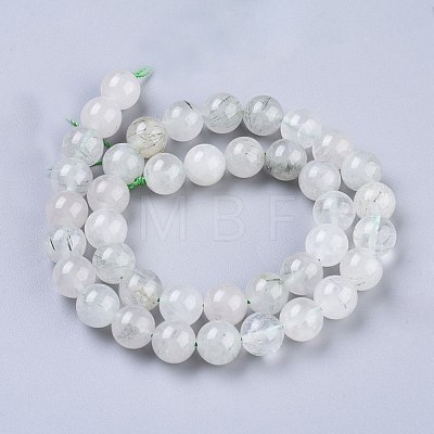 Natural Green Rutilated Quartz Beads Strands G-R475-013C-1