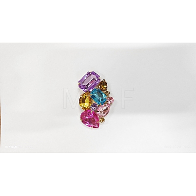 Detachable Glass Rhinestone Shoe Decoration AJEW-WH0235-79-1