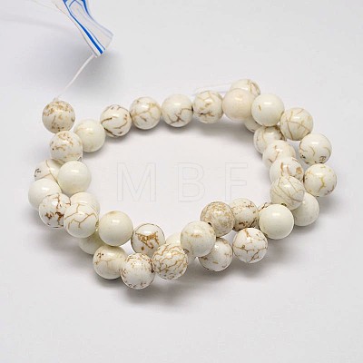 Round Natural Magnesite Beads Strands G-M138-42-A-1