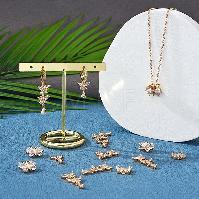 8 Pieces Butterfly Cubic Zirconia Charm Pendant Insect Charm Brass Micro Pave Cubic Zirconia Pendants for Jewelry Necklace Bracelet Making Crafts JX395A-1