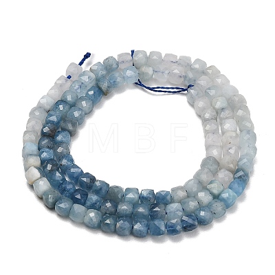 Gradient Color Natural Devil Blue Aquamarine Beads Strands G-NH0072-C01-02-1