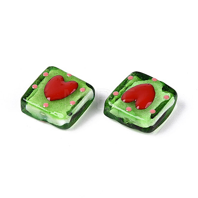 Handmade Spray Painted Lampwork Beads LAMP-N035-02F-1