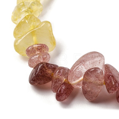 Natural Quartz Crystal & Lemon Quartz & Strawberry Quartz Beads Strands G-L610-A10-01-1