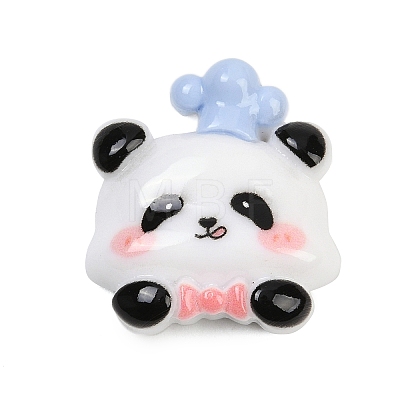 Light Steel Blue Opaque Panda Resin Cabochons CRES-P037-02B-1