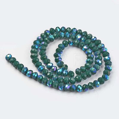 Electroplate Opaque Solid Color Glass Beads Strands X-EGLA-A034-P10mm-L06-1