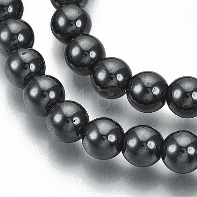 Non-magnetic Synthetic Hematite Beads Strands X-G-Q892-6mm-1