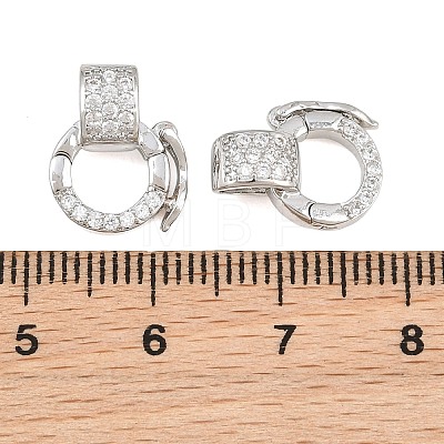 Brass Micro Pave Clear Cubic Zirconia Twister Clasp CU-CBA7BFE-04P-1