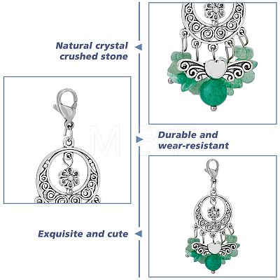 Unicraftale Natural Gemstone Pendant Decorations HJEW-UN0001-12-1