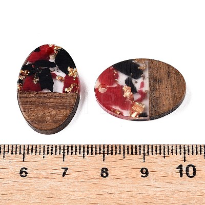 Transparent Resin and Walnut Wood Pendants RESI-T057-04E-1