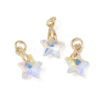 AB Color Plated Glass Pendants PALLOY-JF05675-1