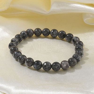 Natural Larvikite Bead Stretch Bracelets BJEW-K212-B-046-1