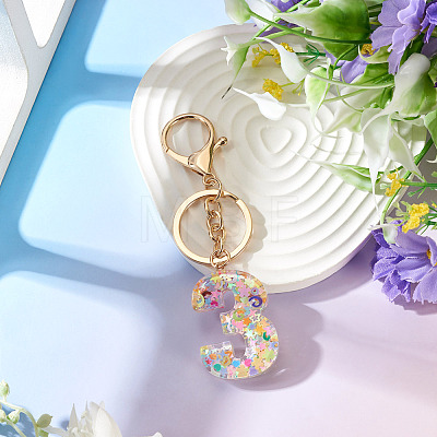 Number 3 Transparent Resin Keychains KEYC-TADJ0001-10C-1