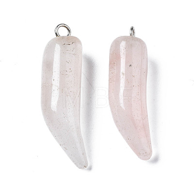 Natural Rose Quartz Pendants G-S356-13B-1