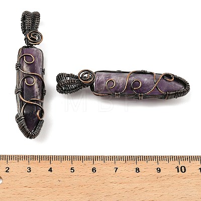 Natural Amethyst Pendants G-K338-28R-06-1