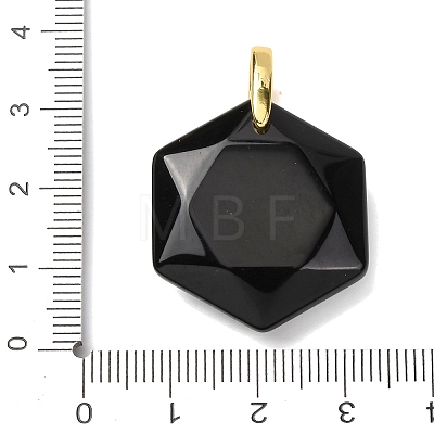 Natural Obsidian Faceted Pendants G-B188-03G-01-1