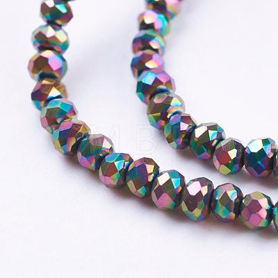 Faceted Rondelle Electroplate Glass Bead Strands X-EGLA-D020-3x2mm-74-1