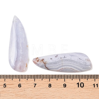 Natural Blue Lace Agate Pendants G-K381-25-1