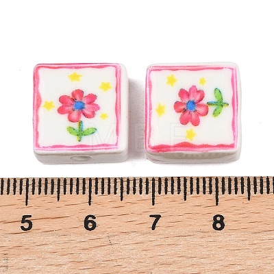 Printed Handmade Porcelain Beads PORC-G016-04A-1