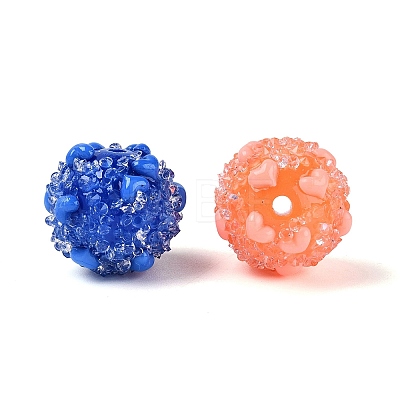 Opaque Acrylic & Transparent Resin Rhinestone Beads SACR-Q005-02B-1