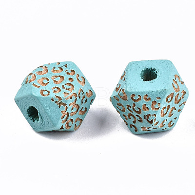 Painted Natural Wood Beads WOOD-T021-51A-06-1