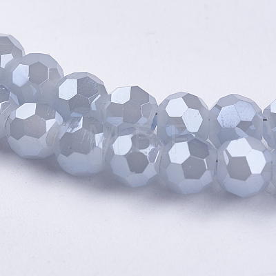 Electroplate Glass Beads Strands EGLA-F120-PL-B02-1