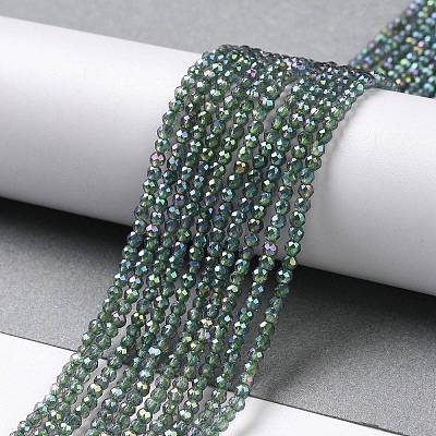 Electroplate Transparent Glass Beads Strands GLAA-H021-01A-FR01-1