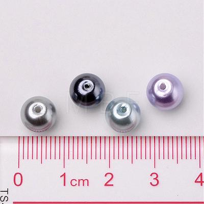 Silver-Grey Mix Pearlized Glass Pearl Beads HY-X006-8mm-13-1