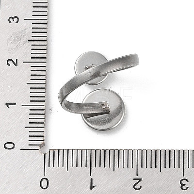 Non-Tarnish 304 Stainless Steel Open Cuff Ring Findings STAS-E124-05E-P-1