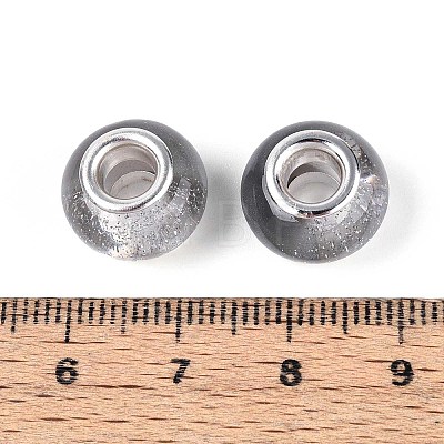 Transparent Resin Rondelle European Beads RESI-N044-02B-1