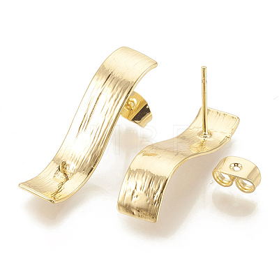 Brass Stud Earring Findings KK-S345-253-1