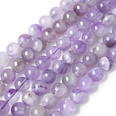 Natural Amethyst Beads Strands G-M445-8MM-01C-1