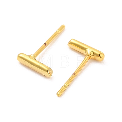 Brass Hollow Out Initial Letter Stud Earrings for Women EJEW-A044-01G-I-1