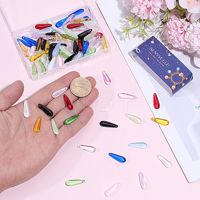 130Pcs 13 Colors Baking Paint Transparent Glass Pendants FIND-SC0023-46A-1