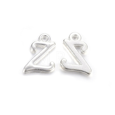 Silver Color Plated Alloy Letter Pendants PALLOY-J718-01S-Z-1