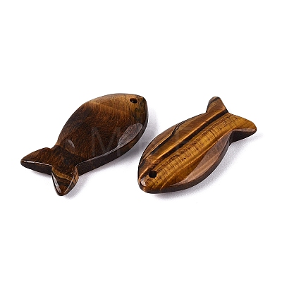 Natural Tiger Eye Pendants G-G275-01C-1
